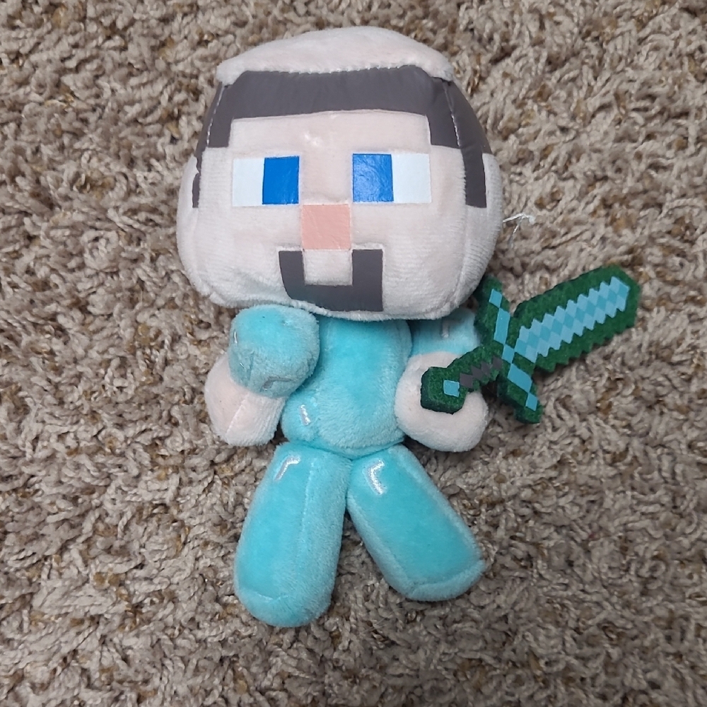 Pixel Adventure Plush Toy with Sword
